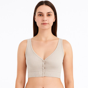 NuBraze Women’s Skin Front Open Button Sports Bra Women Sports Lightly Padded Bra