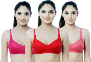 Nutex Sangini Women's Cotton Seamless Non-Padded Bra (7702-Google-P3_34_Pack of 3_size-34) Women Full Coverage Non Padded Bra