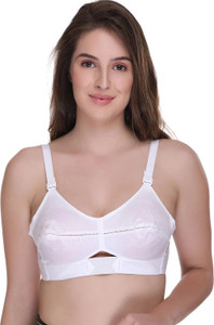 SONA Women Moving Cotton Strap White Full Cup Plus Size Pointed Cotton Bra Women Full Coverage Non Padded Bra
