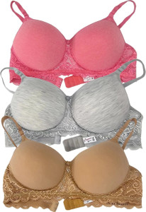 Arc de Shapes Non-Wired With Lace Cotton Blend All Day Comfort Bralette Bra for Women Women Bralette Lightly Padded Bra