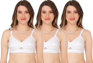 Corwin International Comfortable round stitch bra Combo set for women center elastic cotton bra Women Full Coverage Non Padded Bra