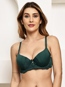 Quttos Quttos Pushup Padded Underwire Lace T-shirt Bra For Women महिलाओं के लिए ब्रा