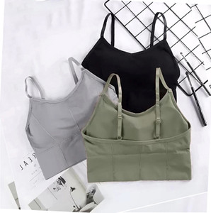 DreamBe Pack of 3 Girls Cotton Padded Teenager Full Coverage Sports Yoga Gymwear Bra Women Everyday Lightly Padded Bra