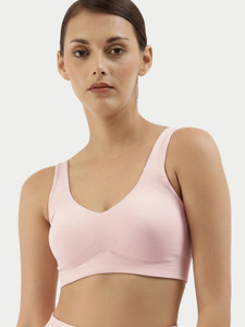 Enamor Full Coverage, Wirefree A106 Cotton Lounge Slip-on Women Sports Lightly Padded Bra