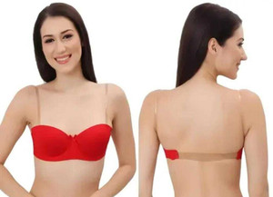 FANDOM 4U Transparent Strap Backless Pushup Bra Women Everyday Lightly Padded Bra