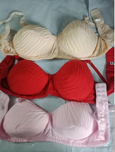 FREHMIT Rinkle Hosiery Padded Bra Pack Of 3 Women T-Shirt Heavily Padded Bra