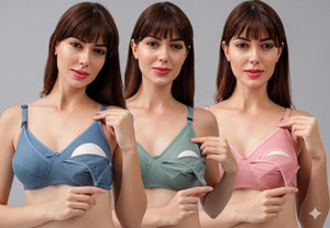 CSU Women's cotton maternity/nursing bra pack of 3 Women Maternity/Nursing Non Padded Bra