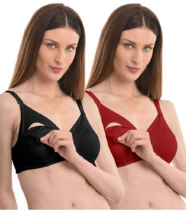 Vanila Women Cotton Non-Padded Front Open Nursing Bra Women Maternity/Nursing Non Padded Bra