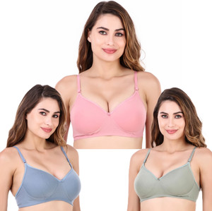 SPN Women Lightly Padded Bra Pack of 3 Solid Bright Colours BPG Women Push-up Lightly Padded Bra