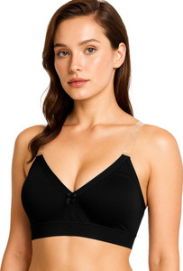 SONA full coverage bra for heavy bust Non-Padded Wire free Transparent Straps Bra Women Full Coverage Non Padded Bra