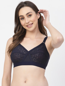 Floret Women Double Layer Lace Bra With Full Coverage Cups Women Full Coverage Non Padded Bra