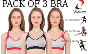 Wonkey byWomen’s,Girl’s Jyoti महिलाओं के लिए स्पोर्ट्स नॉन-पैडेड ब्रा
