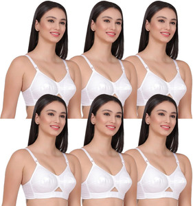 SAZEBI Comfortable round stitch bra Combo set for women center elastic cotton bra Women Everyday Non Padded Bra