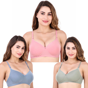 SPN Women Lightly Padded Bra Pack of 3 Solid Bright Colours BPG महिलाओं के लिए ब्रा