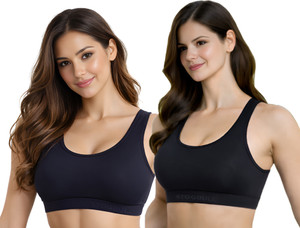 STOGBULL Cotton Lycra Sports Bra Combo pack of 2 for Gym Yoga Exercise Running & Workout Women Sports Non Padded Bra