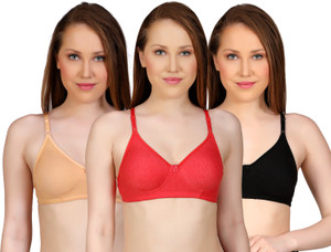 De-Ba De-Ba Women' s Premium Nonpadded Bra Multicolor ( Pack Of 3 ) Women Everyday Non Padded Bra