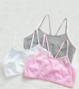 BRAAFEE Pack of 3 girls sports cotton non padded beginner bra Women Sports Non Padded Bra