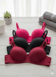 BERRIX Combo pack of 3 Women Push-up Lightly Padded Bra
