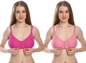 PZ ENTERPRISE Women's Super PC Cotton Lycra Free Size Non Padded Front Hook Bra Women Everyday Non Padded Bra