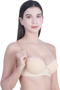 Zylum Fashion Transparent Backless Padded push-up Bra Women Push-up Heavily Padded Bra