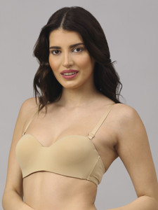 PrettyCat PrettyCat wired strapless tshirt bra महिलाओं के लिए बालकनेट हल्का पैडेड ब्रा