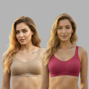 Vanila (Size 40, Pack of 2) Women Sports Non Padded Bra