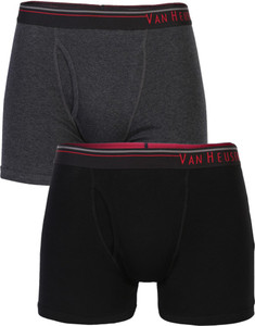 VAN HEUSEN Men Men Black Pack of 2 Solid Antibacterial Colour Fresh Boxer Briefs Brief