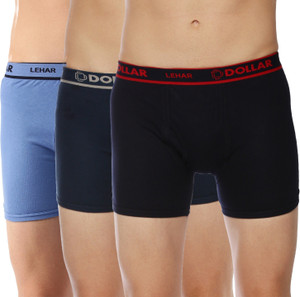 Dollar Men Dollar Lehar Mens Combed Cotton Trunk - Pack of 3 - Actual Colour May Vary Brief