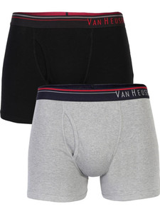 VAN HEUSEN Men Men Black Pack of 2 Antibacterial Colour Fresh Boxer Briefs Brief