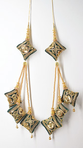 Ethnic at ease Handmade Velvet Hanging Tassel latkan for heavy long lehenga Brooch