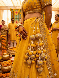 Sheraa Fashion Wedding Haldi Tassel Brooch