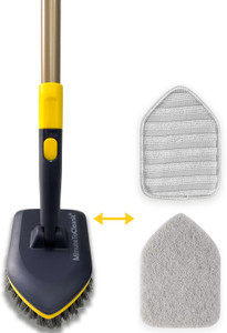 MinuteToCleanIt Floor Bathroom Cleaning Brush with Long Handle, Hard Bristle Brush & Scrubber Nylon Wet and Dry Brush