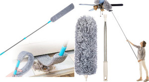 JHWOQU Microfiber Duster 100 inch ExtensionPole with Cleaning Ceiling Fan High Ceiling Microfibre Wet and Dry Brush
