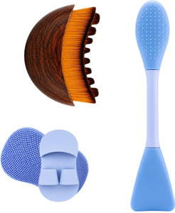 GLUMSUTRA Silicone Face Scrubber Facial Massager Kit 3 in 1 Beauty Tools