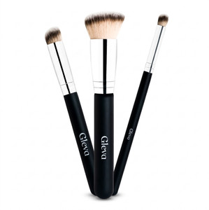 Gleva Angled Concealer Foundation Brush, Set Makeup Applicators Cosmetics Tools(3 pcs)