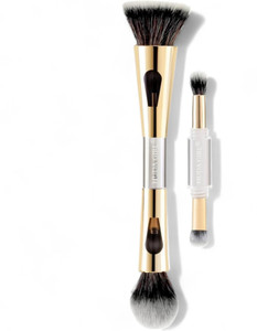 हुडा गर्ल 4 in 1 Travel Brush with Foundation Brush, Powder Brush,Eyeshadow Blending Brush