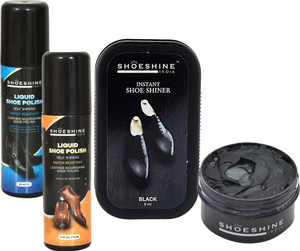 SHOESHINE Black, Neutral Lequid shoe Polish Black Shiner with