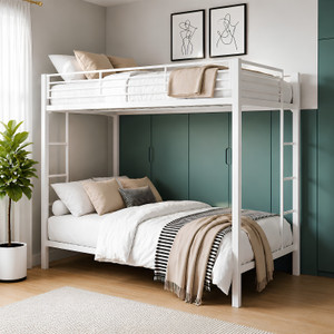 Heaven Shield ®™ | Twin Bed for Junior/ Adults with Guard Rail, Space-Saving, Noise Free Metal Bunk Bed
