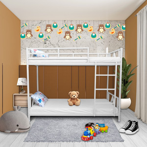 Auxiliary ®™|Zeta Twin Bunk Bed for Junior/Adult with Guard Rail, Space-Saving,Noise Free Metal Bunk Bed