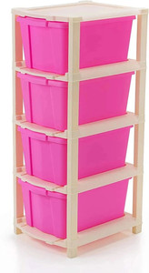 PALAK 4 Plastic Modular Drawer System for Home, Office, Hospital, Parlor, Doctors Plastic Free Standing Chest of Drawers