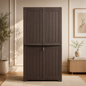 ARLAVYA 1 Year Warranty | Plastic Cupboard Wardrobe Storage Cabinet with Shelves Plastic Free Standing Cabinet