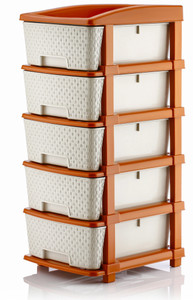 PALAK 5 Plastic Modular Transparent Drawer System for Home, Office, Hospital, Parlor Plastic Free Standing Chest of Drawers