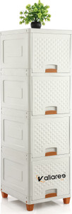 Vallaree 4 Doors Multi-Purpose Organizer Modular Storage Plastic Free Standing Chest of Drawers