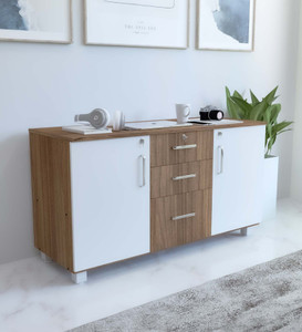NEUDOT Ronald Zoro 2 Door With 3 Drawers Engineered Wood Free Standing Sideboard