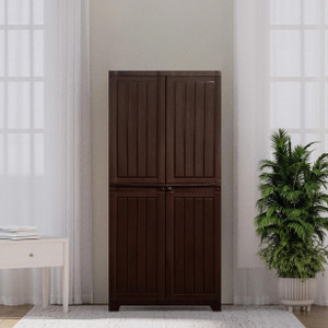 ARLAVYA 1 Year Warranty | Plastic Cupboard Wardrobe Storage Cabinet with Shelves Plastic Free Standing Cabinet