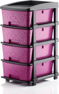Flipkart Perfect Homes Studio 4 Plastic Modular Transparent Drawer System for Home, Office, Hospital, Parlor Plastic Free Standing Chest of Drawers