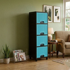Scrub Daddy Plastic Storage Box, Foldable Cabinet for Clothes,generel item Plastic Free Standing Cabinet