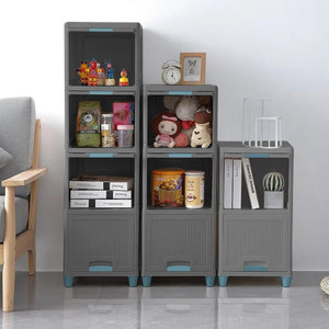 Jayci Mart 5L Units Cabinet Storage Organizer | Multipurpose Folding Storage Racks | Grey Plastic Free Standing Chest of Drawers
