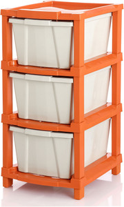 Vallaree 3 Layer Plastic Modular Storage Drawer Organizer Plastic Free Standing Chest of Drawers