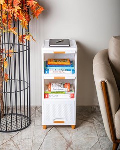 Shiswa Foldable 3-Tier Clothes Storage Rack & Organizer for Wardrobe & Drawers Plastic Free Standing Cabinet